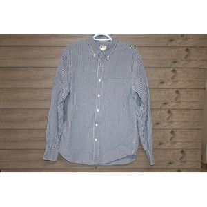 Men's J. Crew Blue/White Check Long Sleeved Button Down Size Medium